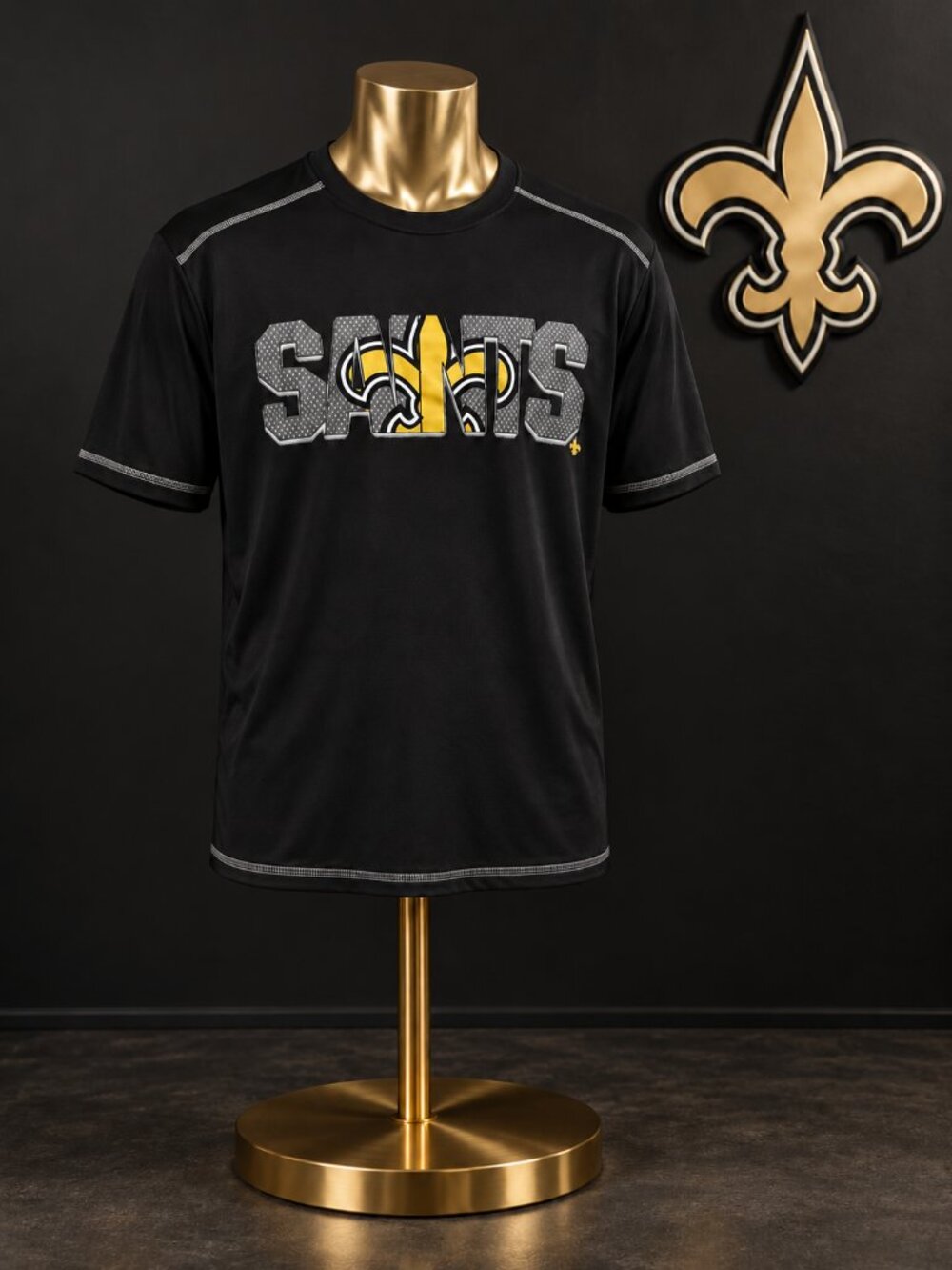 New Orleans Saints Black Performance Shirt Mens Large